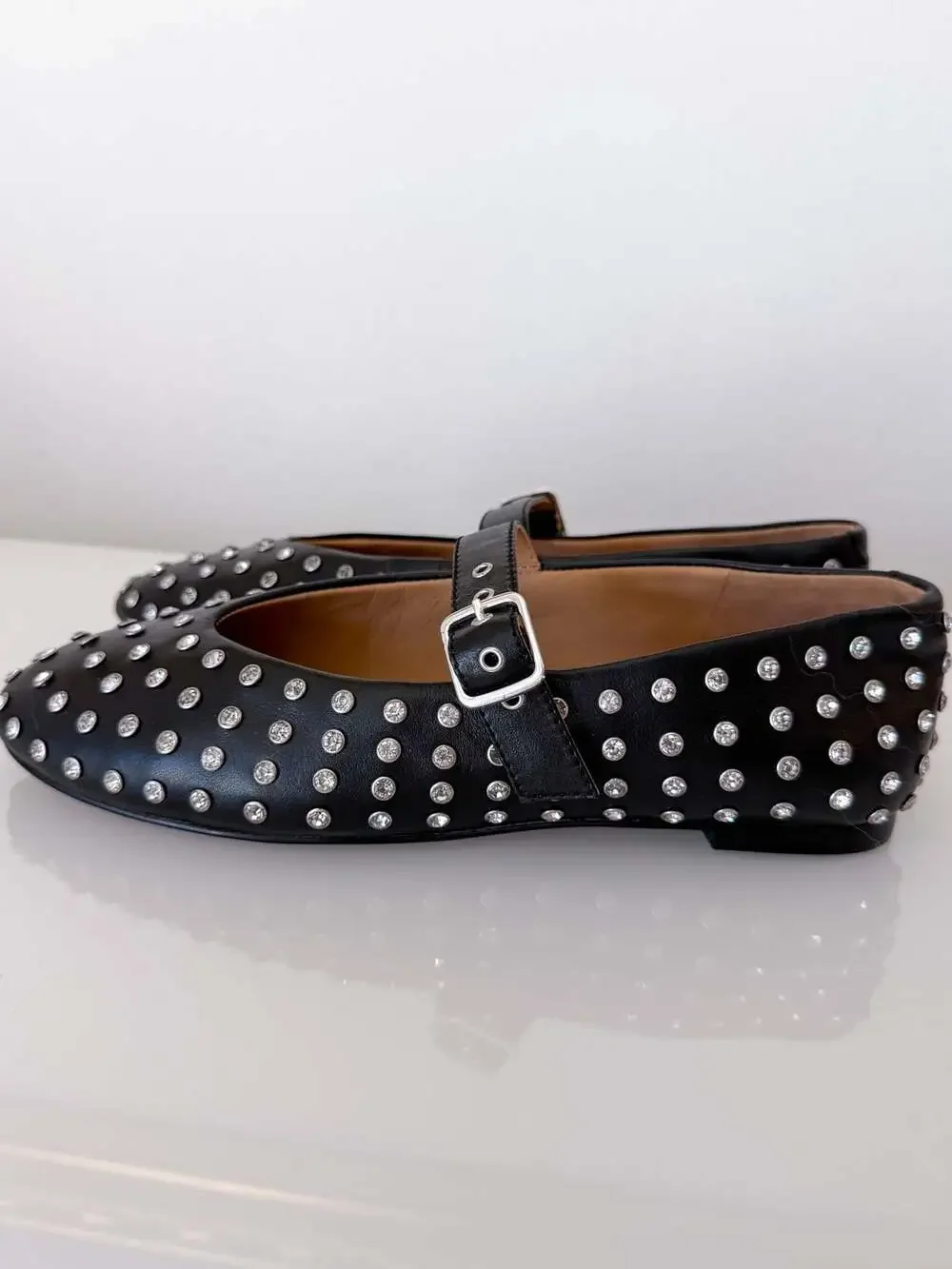Madewell The Remy Crystal Embellished Leather Mary Jane Flats 8